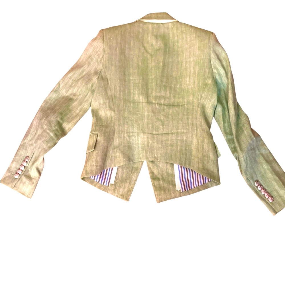 Veronica Beard Green Blazer with Silver Buttons- Nipped Waist- Fantastic- Size 6 - Picture 4 of 8